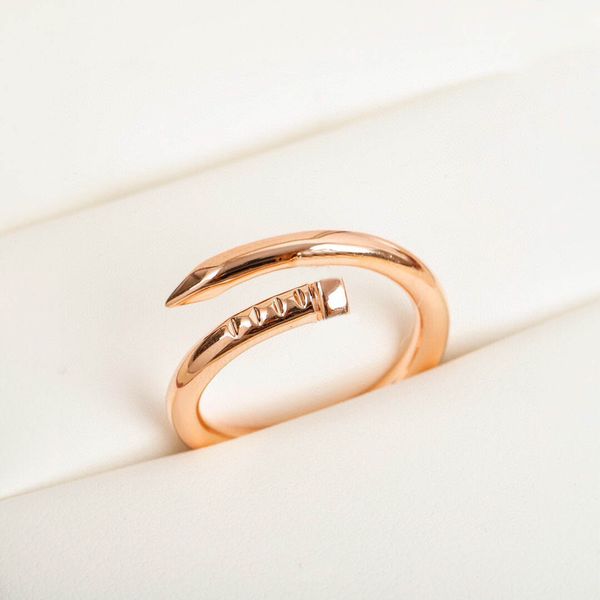

v gold luxury quality punk band nail ring no diamond in two colors plated for women wedding jewelry have box stamp ps7345, Silver