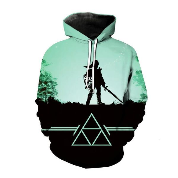 

popular game hoodies the legend of zelda 3d print hooded sweatshirt men women fashion pullover hip hop hoodie coat clothing, Black