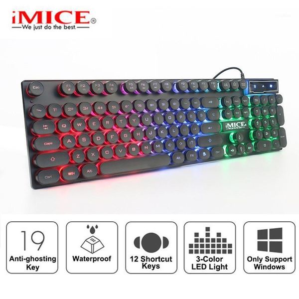 

keyboards wired gaming keyboard punk mechanical feeling rgb backlit usb 104 keycaps english for computer game pc lap