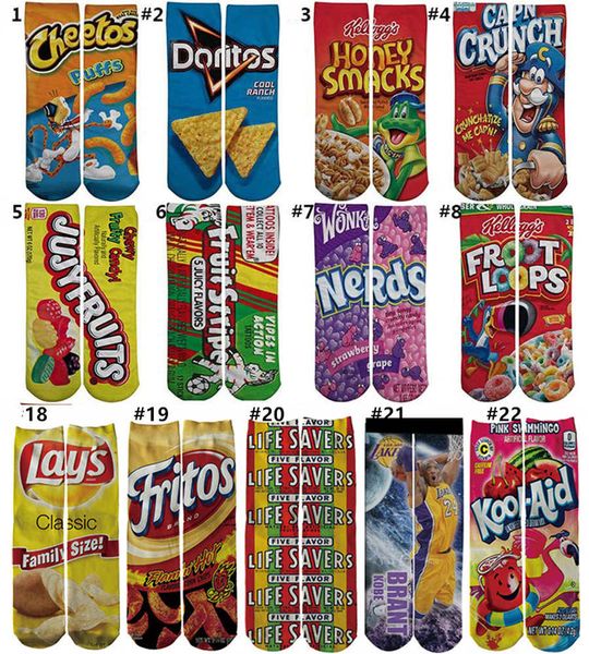 

27 colours lovely mens womens socks 3d printed cartoon socks cheerleader socks girls custom sports stocking multicolors 30-40cm, Black;white