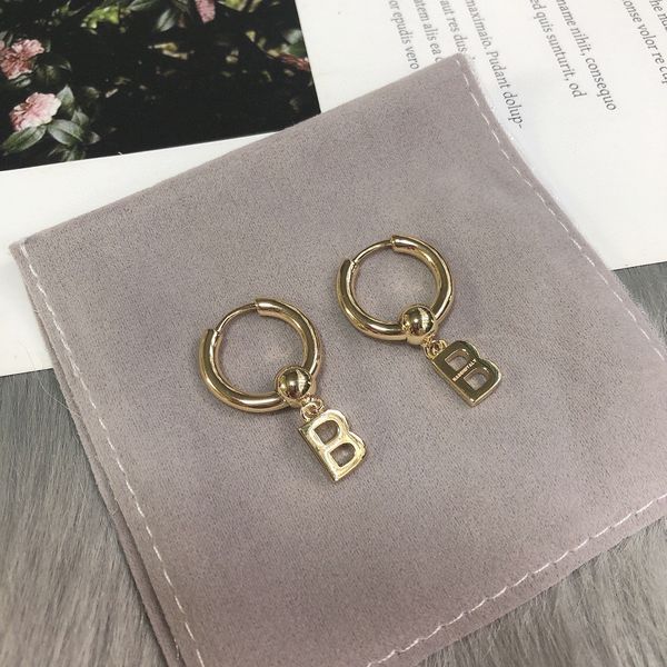 

new plating thick gold letter pendant gold earrings, Golden