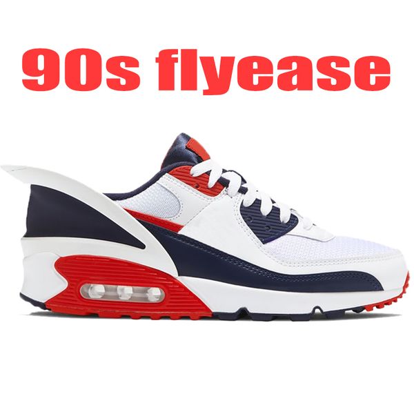 

new 90s flyease fashion running shoes deep royal triple white gold usa men women sneakers trainers us 5.5-11