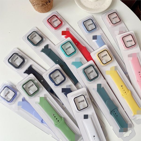 

watch bands case+strap sport silicone wristband bracelet for iwatch series 6 5 4 3 se silicone band for apple watch band 42mm 38mm 44mm 40mm