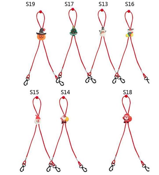 

a-рождество дети маски lanyard мультфильм удлинитель висячей веревка затерянного анти падения держатель дети шея регулируемый сант-клаус