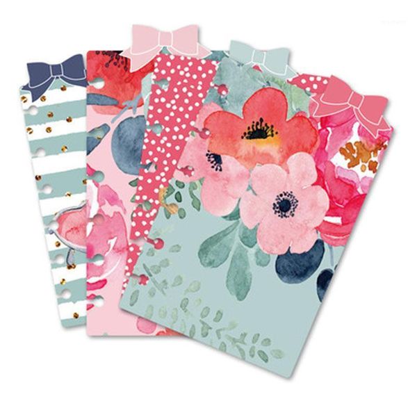 

notepads arrive 4 sheets dividers cute a5 a6 a7 spiral notebook loose leaf separator pages inside pages1, Purple;pink