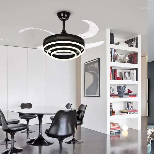 

invisible fan lamp nordic restaurant ceiling fan lamp household black simple living room lighting1