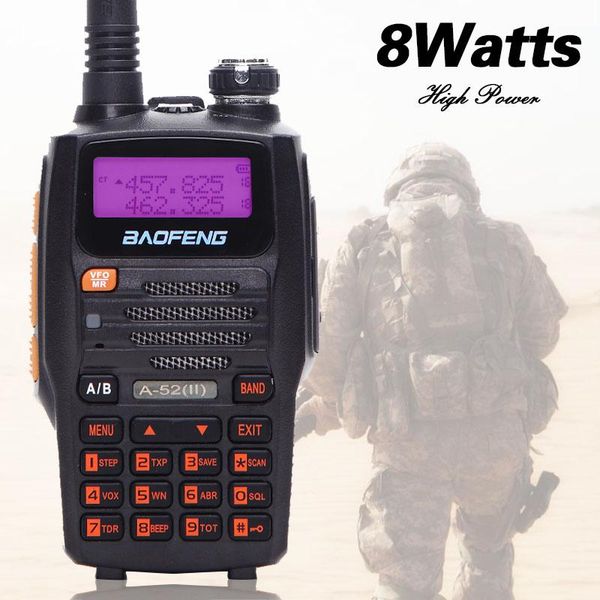 

walkie talkie baofeng a-52 ii 8watts powerful tatical game cb two way radio 10km long range transceiver portable a52 uv-5r