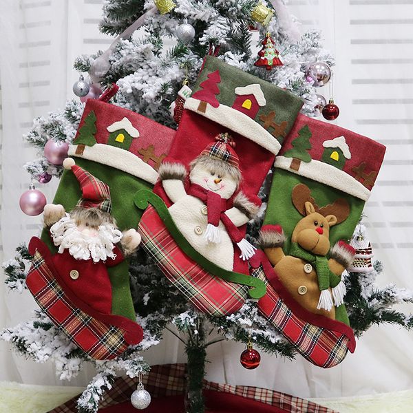 

47*23cm xmas stocking candy bagree pendant sock for kids christmas gift giving