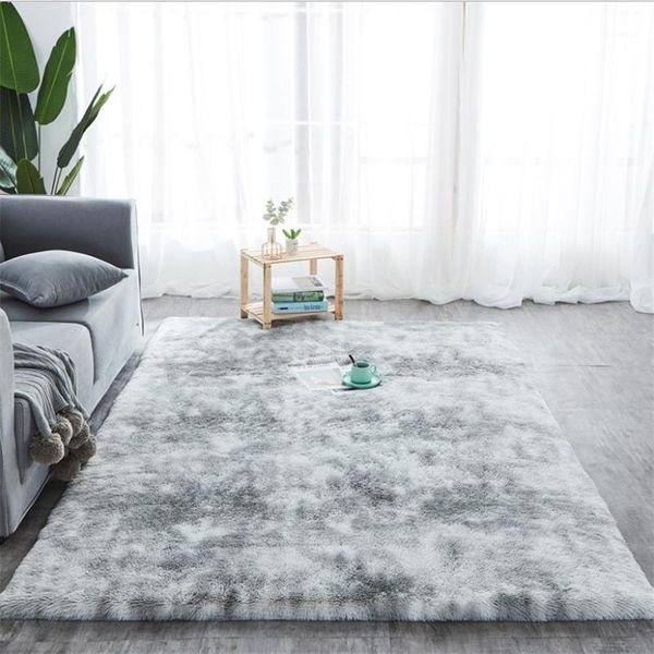 

grey carpet tie dyeing plush soft carpets for living room bedroom anti-slip floor mats bedroom water absorption carpet rugs1