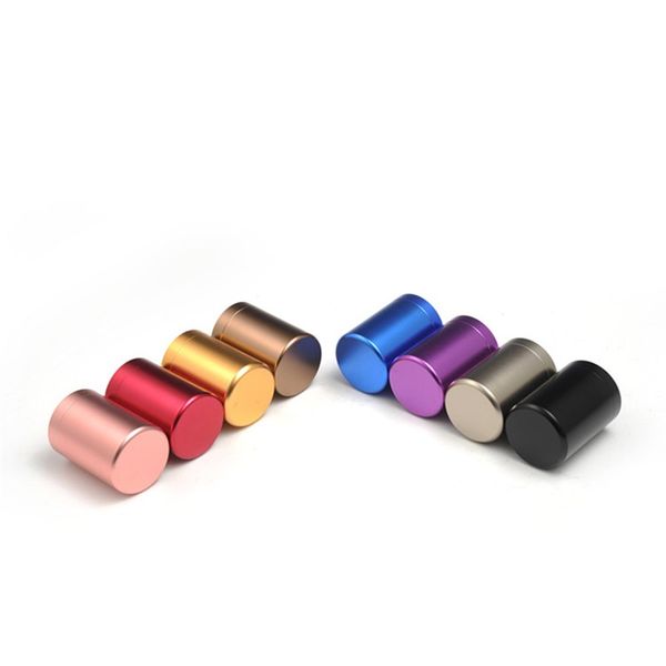 

4.5*6.5cm tin box kitchen food tea storage jar pillar shape aluminium alloy cans lid mini travel portable airtight 3 7cma g2