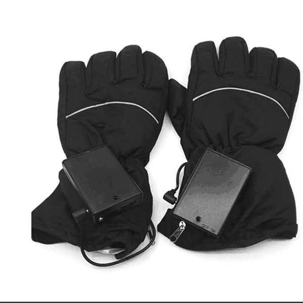 

2020 electric heated gloves warm rechargeable battery winter women men mittens warm thermal ski cycling outdoor glove 50401, Black