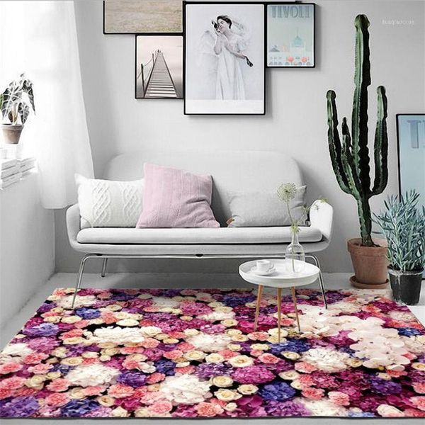 

carpets rugs and for home living room modern 3d flower girl carpet bedroom rug nordic decoration baby floor mat1