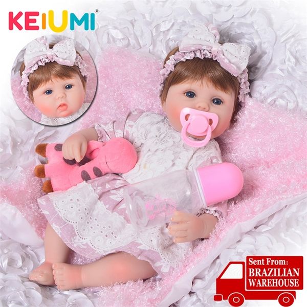 

keiumi cute silicone rebron baby dolls newborn baby 17 inch realistic princess 43 cm kids playmates baby reborn fashion diy toys y200111