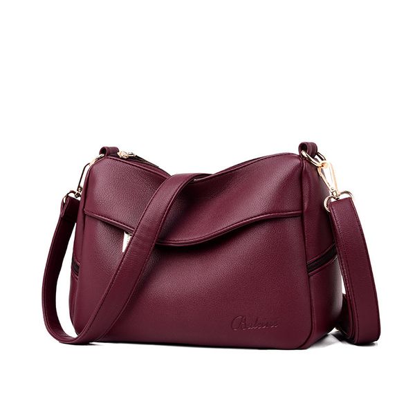 

simple design spring mother new female leather plutonium soft shoulder lady purse totes office bag tiso