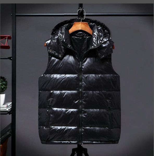 

sell winter vest hooded down vest men's hooded jacket luxury down vest winter coats outdoor sports jacket outerwear, Black;white