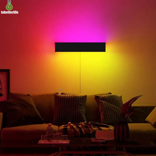 RGB LED Duvar Lambası Yatak Odası Başucu Ev Dekorasyon Duvar Işık Renkli Oturma Odası Kapalı Parti Aydınlatma Armatürleri