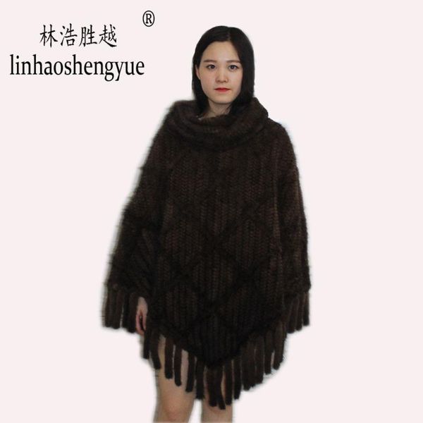 

scarves linhaoshengyue 2021 fashion women mink weave fur shawl, Blue;gray
