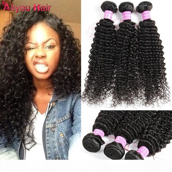 

sale items kinky curly human hair weave bundles double weft unprocessed brazilian peruvian malaysian raw indian hair extensions, Black