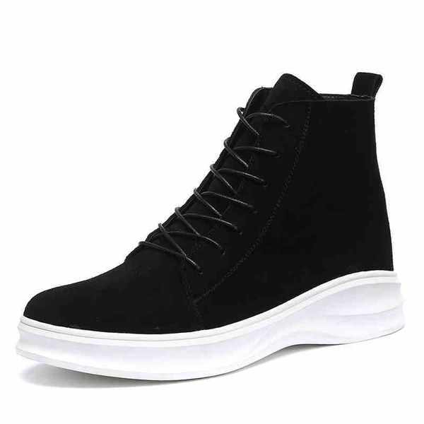 

korean design platform leather shoes black streetwear boot male boots zzl7