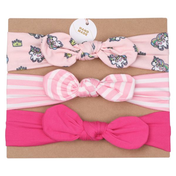 Bowknots Unicorn Baby Head Guads 3PCS / комплект Наборы наборов для волос набор волос набор волос лук эластичный костюм головные уборы для волос аксессуары для волос дети девушка 9 9mq C2