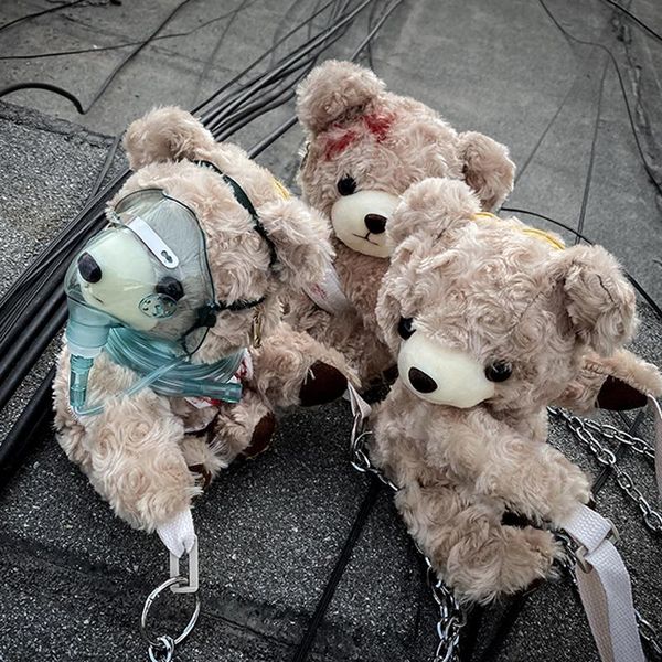 

cross body funny sling bag horror dark fashion sick bear plush toys