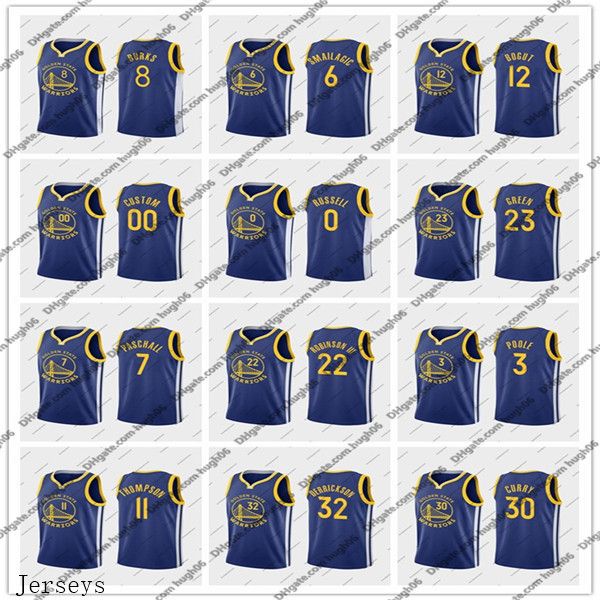 

мужчины золотые состояние воины 30 curry 11 thompson 23 зеленый баскетбольный майки стивен клейй драймонд icon royal jersey, Black