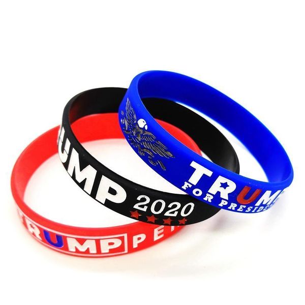 

trump silicone wristband rubber support bracelets bangles make america great donald