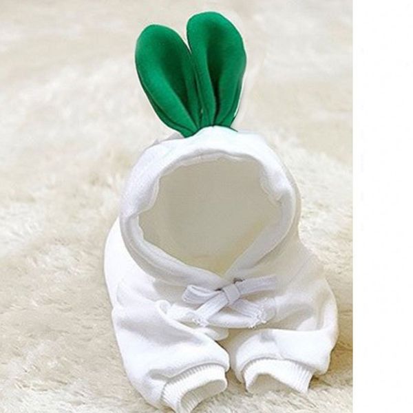

pets hooded fruit coat white radish frog shape plush lace up clothes cute dog cat sweater puppy winter comfortable new arrival 9 9gg g2