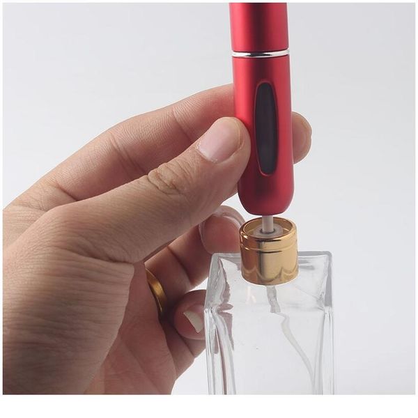

1pcs 5ml mini aluminum perfume bottle sprayer plastic liner refillable travel portable cosmetic empty container bbylda