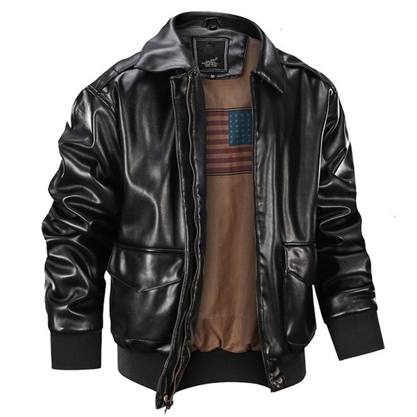 

men's winter warm military bomber pilot jacket ma-1 faux jackets tactical police casual thick pu leather coats, Blue