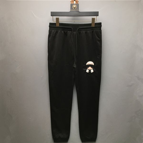 

2021 high new novelty luxury men 21 classic pu leather doll beaded comfortable cotton parkour sweat casual pants sweatpants d46 7rp0, Black