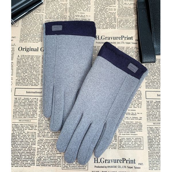 

thin rabbit velvet gloves for men to keep warm in autumn and winter, Blue;gray