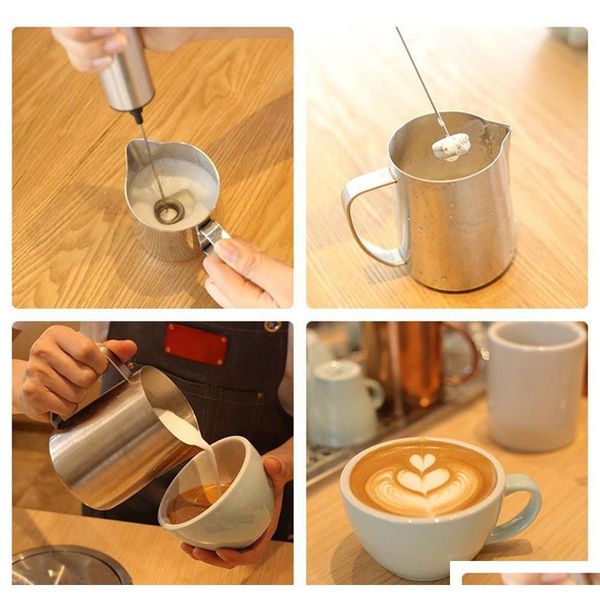

electric hand-held milk frother double spring three spring egg beater mixer tool electric stirring milk jllzrc bdedome