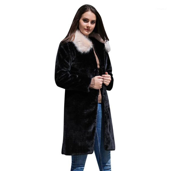 

women fashion solid outerwear faux fur cardigan loose turn-down pocket coat womens hoodies teddy jacket #yl101, Black