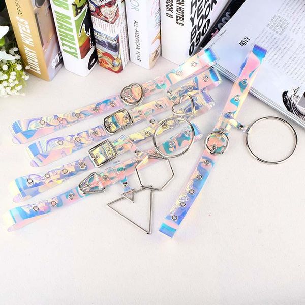 

fashion clear laser belt holographic basque waist belts for women waist belt transparent aesthetic belts metal transparent1, Black;brown