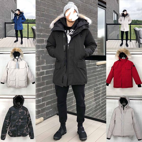 

2020 мужские дизайнерские женские зимние пальто вниз parkas верхняя одежда ветровка с капюшоном большой мех 20ss мужчина жилет вниз куртки п, Black