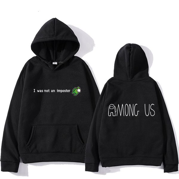 

2021 New Video Game Men Graphic Anime Streetwear Cartoon Sweatshirt Amuong Us Hip Hoodie Sudadera UKSI, Black