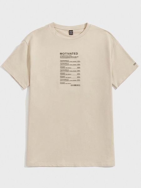 

1pc slogan graphic drop shoulder t-shirt f6vm#, White;black