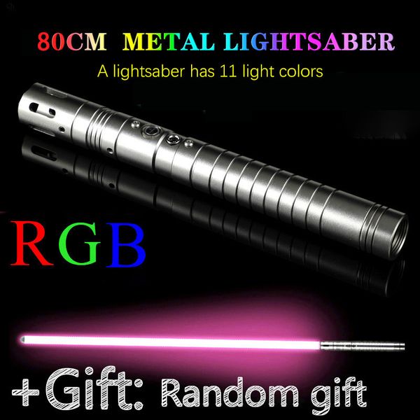 

rgb lightsaber jedi sith laser force fx heavyweight duel weapon metal handle stage role play sound effect laser sword toys 80cm q0113