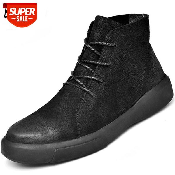 

brand winter men's snow boots ankle boots man genuine leather plush warm men motorcycle autumn outdoor shoes size 37-47 #bg7s