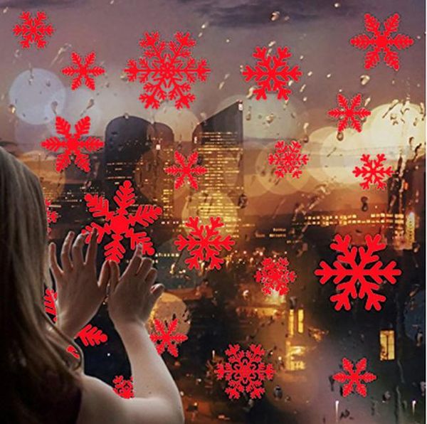 

27шт лист рождественские снежинки окно наклейки рождественские украшения для дома снежинка стикеры снежинки 2020 навидад xmas decor s bbyzaj