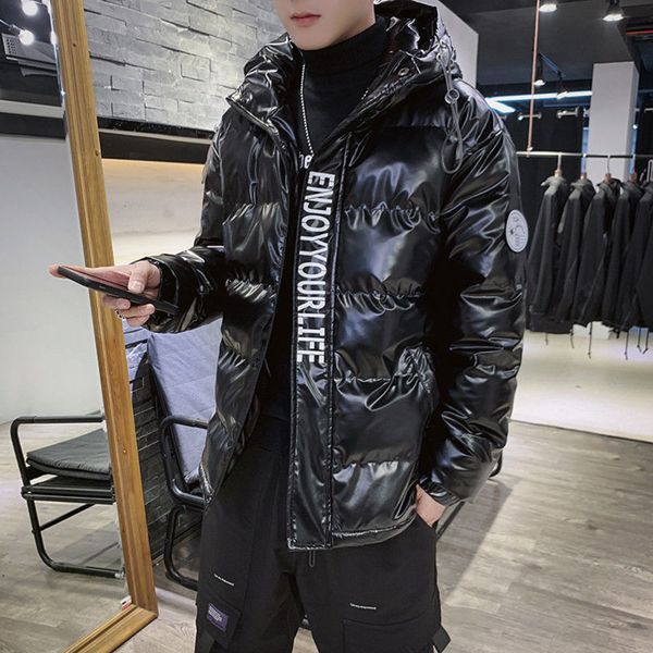 

new winter mens duck down hooded coat jackets business casual warm male brand clothing outwear, Black