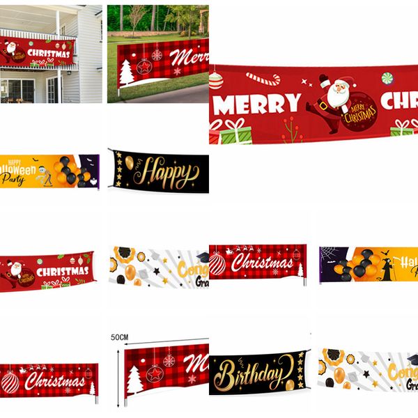 

factory8wo7halloween birthday streamer merry graduate happy christmas banner large xmas sign house home party decor props 3m*50cm f