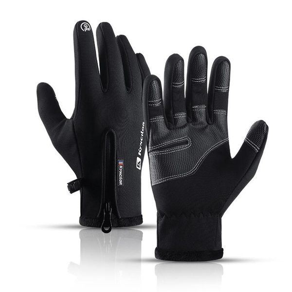 

winter thermal touchscreen men gloves slip windproof warm cycling breathable ski tactico hiking women black zipper gloves wmtzec