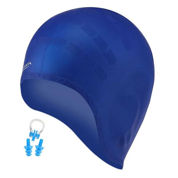

long hair swimming caps men women ear plug nose clip arge big silicone waterproof girls swim pool hat professional diving caps bbyjhk