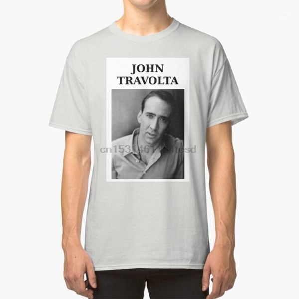 

nicolas travolta john cage wtf t - shirt john travolta nicolas cage funny wrong humor joke face1, White;black