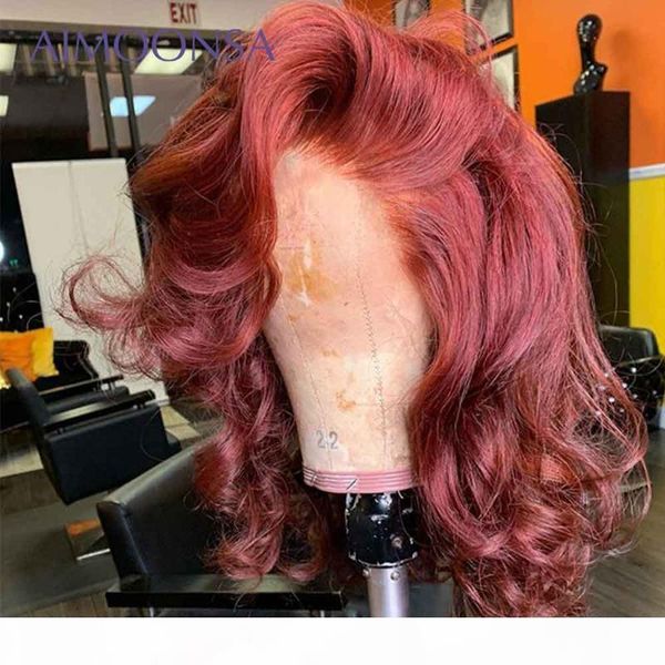 

red lace front human hair wigs pre plucked colored loose wave lace front wig deep part t human hair wigs peruvian remy 150%, Black;brown