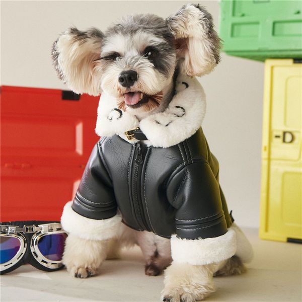 

brand fur coat pet jackets winter thick jacket outdoor dog clothing teddy schnauzer cat pomeranian bulldog warm clothes