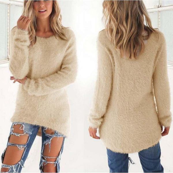 

autumn women sweater fleece long sleeve solid color shirt oversized elegant ladies sweaters casual pullovers s-3xl 20191, White;black