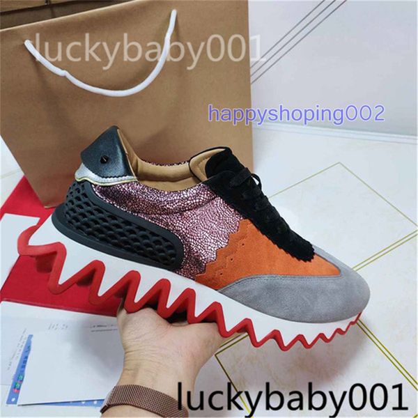 

2021 red bottom casual shoes men women stylish shoes all-match krystal spikes sneakers flat leather sneakers luxury fashion trainers, Black